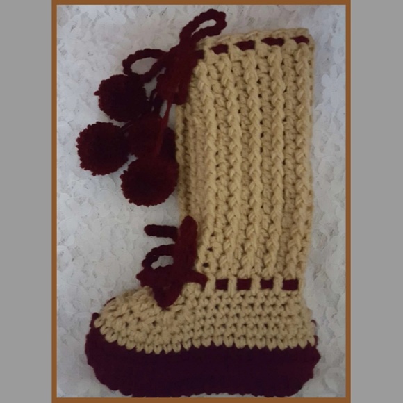 Handcrafted Crochet Boot Slippers - Picture 3 of 3